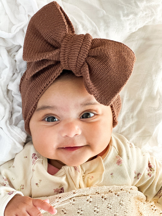 Luxe Knitted Topknot - Chocolate