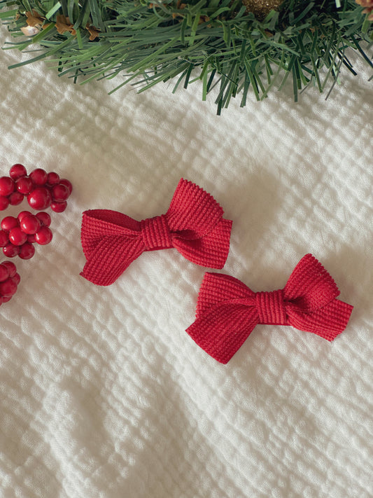 Cranberry | Mini Piggy Bow Set